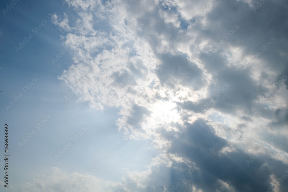 Clouds in the blue sky on a sunny day