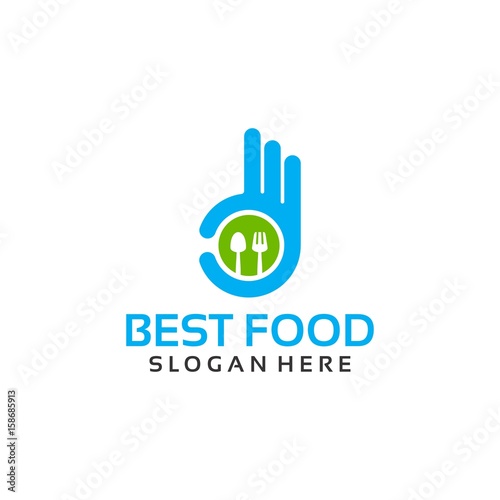 Best Food Logo Template with Hand Gesture vector illustration © Lucky Creative's