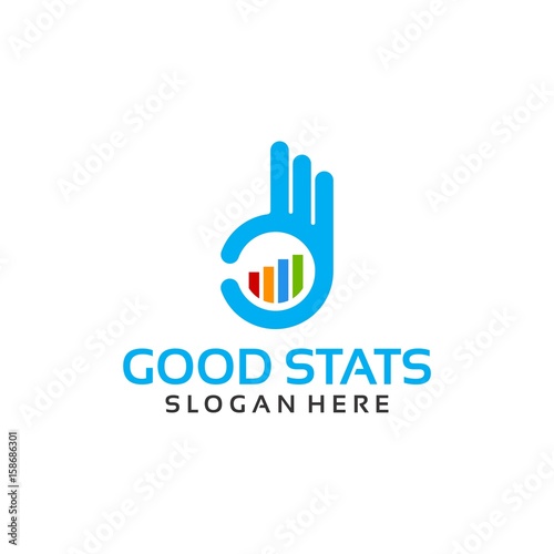 Good Stats Logo Template with Hand Gesture vector illustration © Lucky Creative's