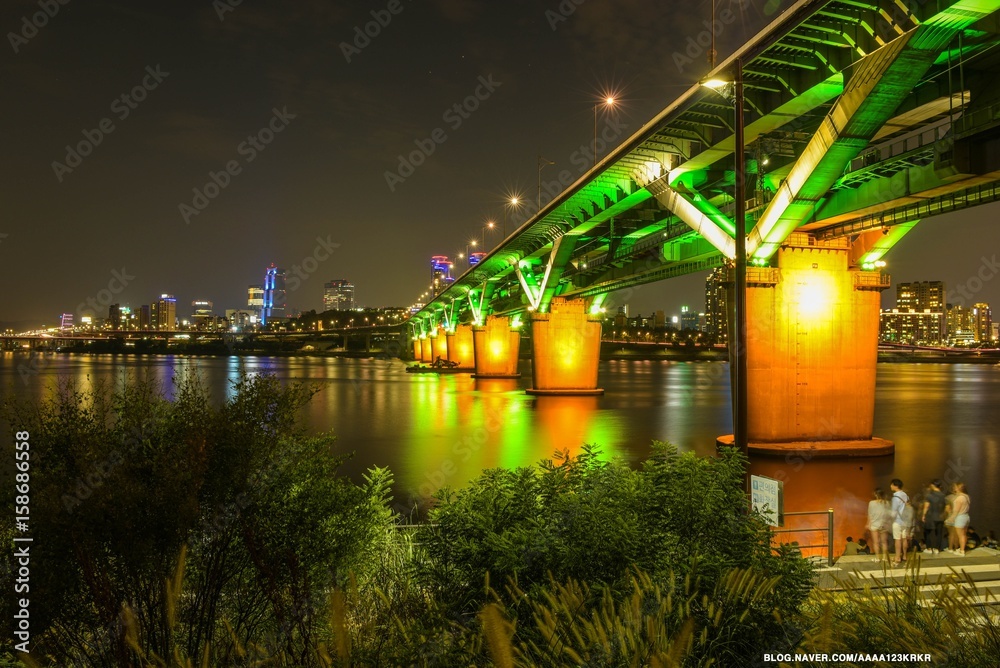 bridge at han river seoul korea 