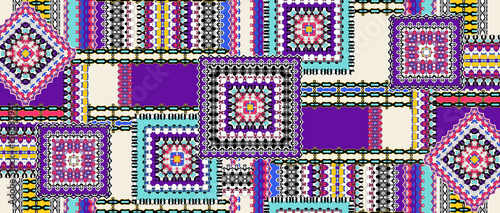 Geometric motif textile pattern 