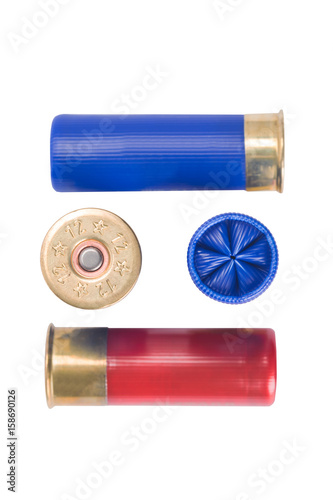 cartridges for hunting rifle, concept on white background