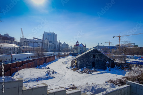 Cold winter day in Harbin city, China