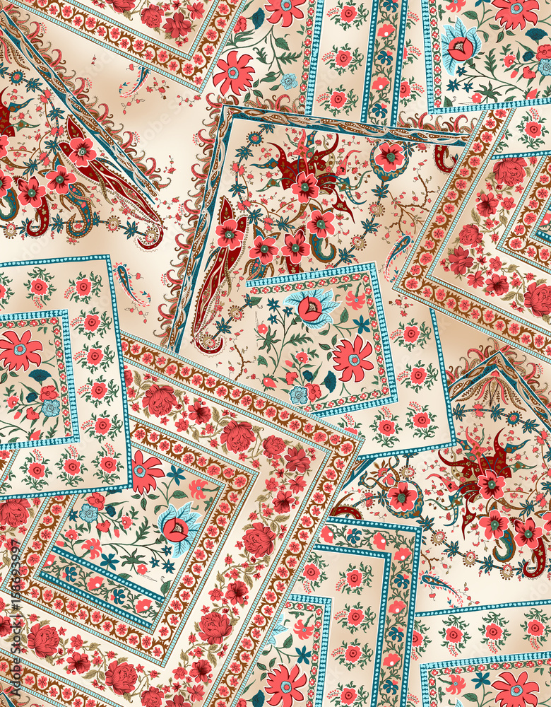 Textile pattern with floral motif
