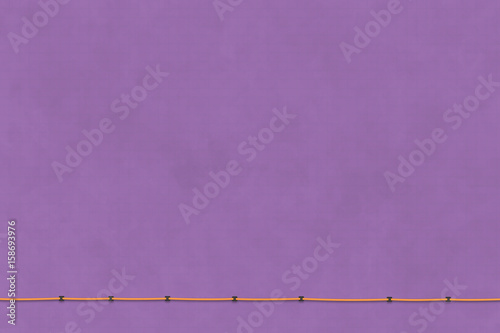Grid textured fashion background with cable. Minimal front view. 3D illustration