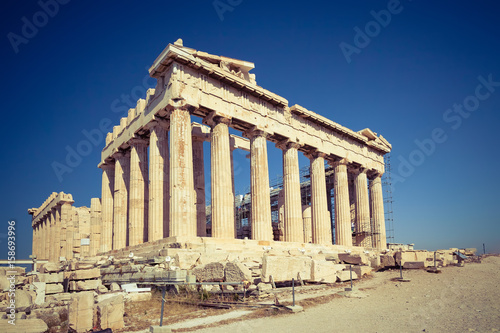 View on Parthenon in Acropolis of Athens, Greece photo
