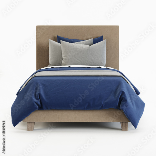 Baby bed on a white background. 3D rendering. photo