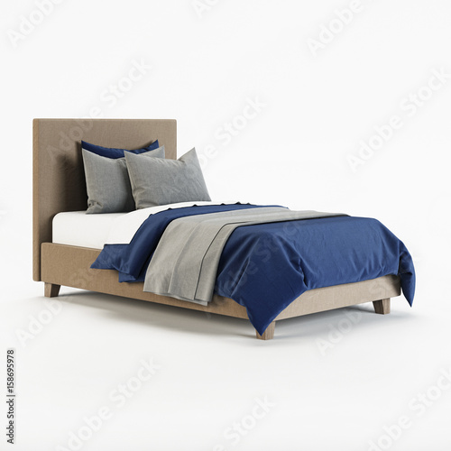 Baby bed on a white background. 3D rendering.
