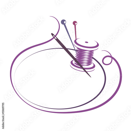 Needle and thread to sew silhouette