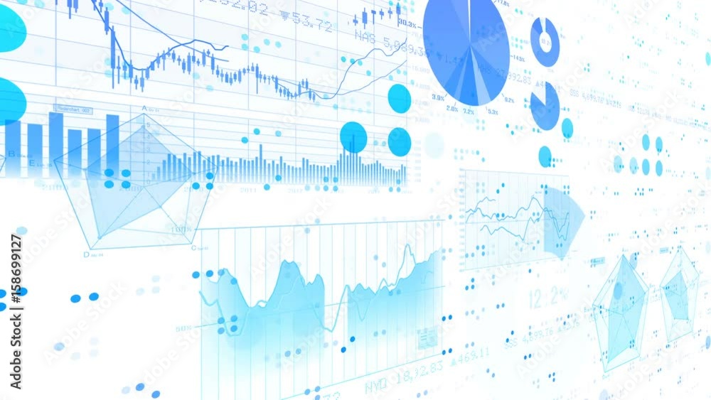 Business data graph digital world space dot.