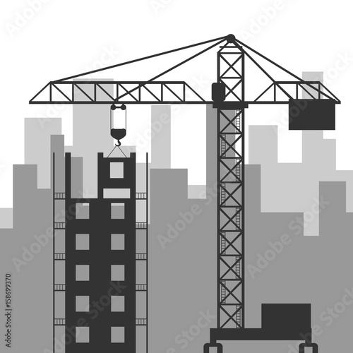 Construction site with a crane