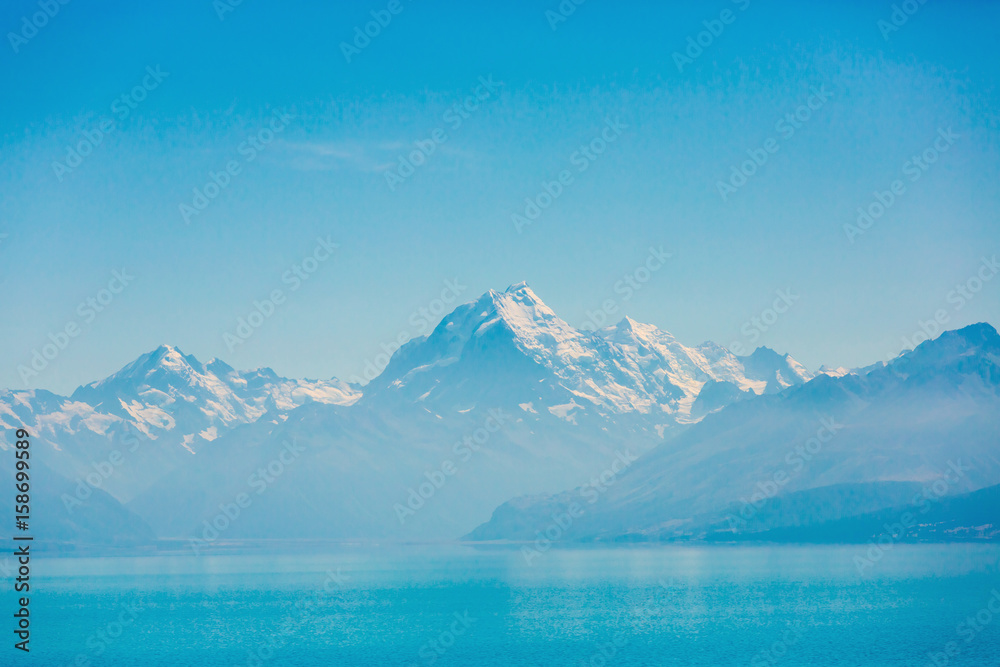 Lake Pukaki and Mt. Cook as a Background Lake Pukaki and Mt. Cook as a Background