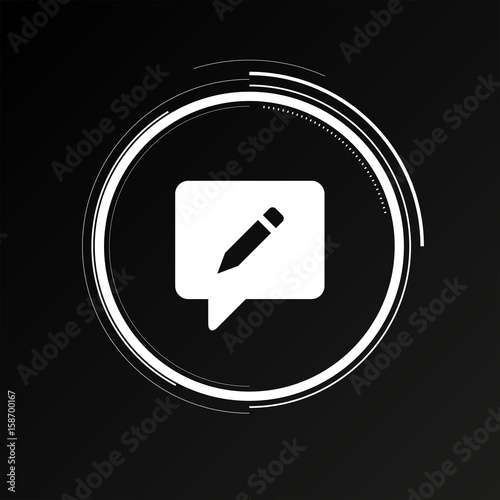 Future Button - Sprechblase mit Stift