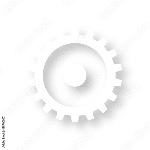Icon mit Schatten - Zahnrad Mechanik