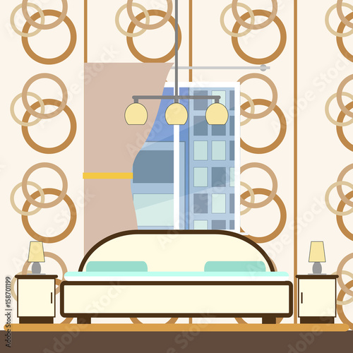 Bedroom interior with bed