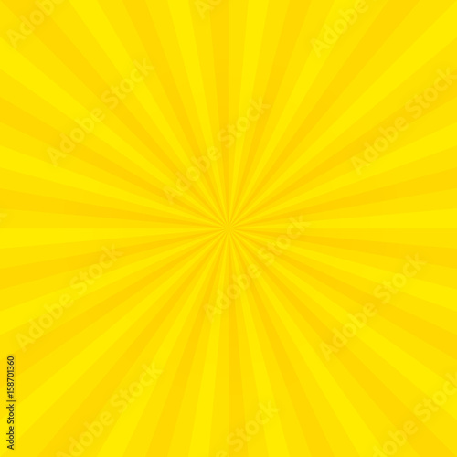 Sun rays, sunburst, light rays, sunbeam background abstract yellow and orange colors summer season.