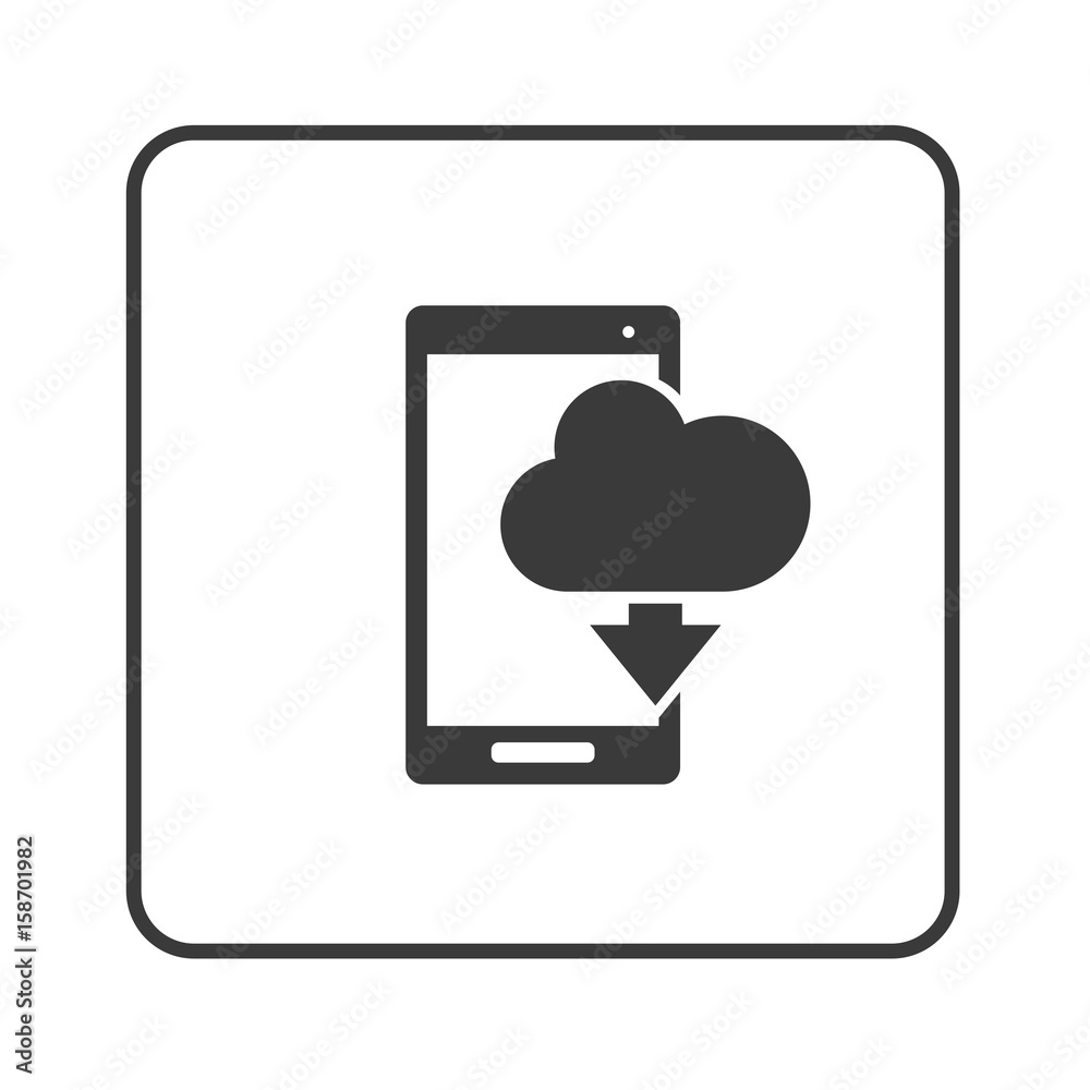 Smartphone mit Cloud Symbol - Simple App Icon