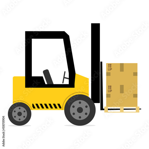 The loader loads the boxes