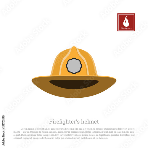 Firefighter with an axe on white background. Image of a fireman in a flat style