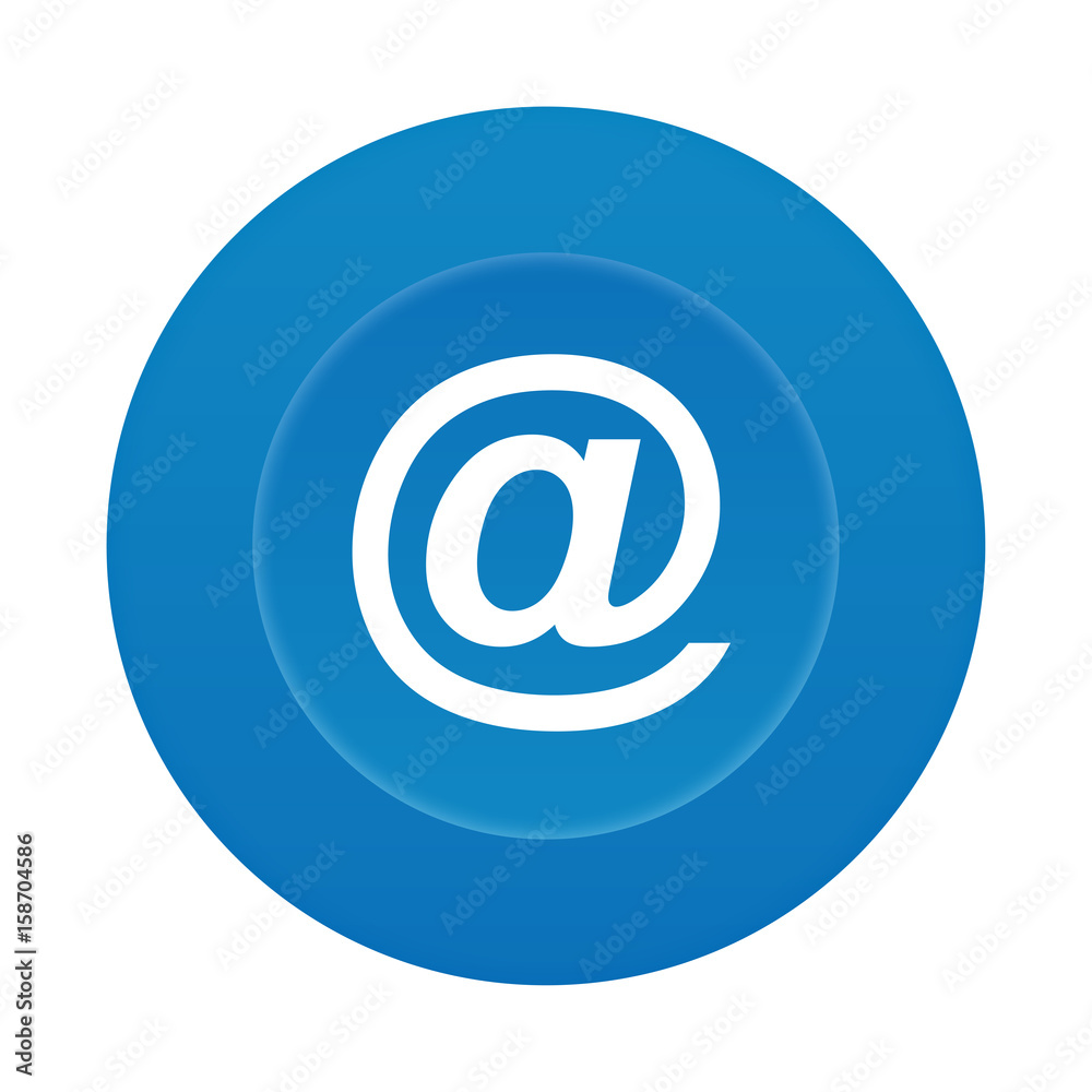 Runder 3D Button - At Zeichen - Email Adresse Runder 3D Button - At Zeichen - Email Adresse