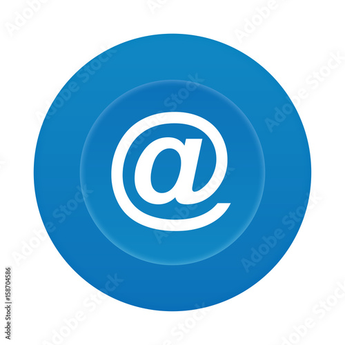 Runder 3D Button - At Zeichen - Email Adresse