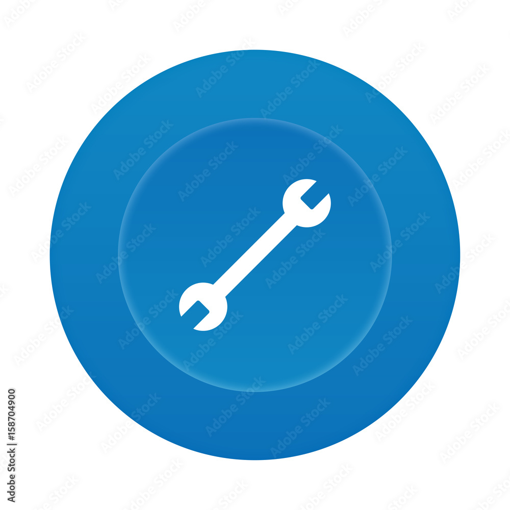 Runder 3D Button - Schraubenschlüssel Runder 3D Button - Schraubenschlüssel