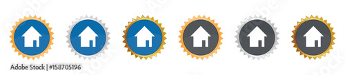 Haus - Gezacktes Button-Set