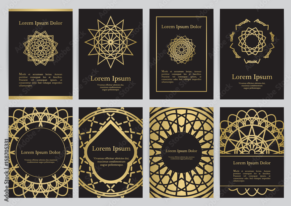 Vector templates for A4 with sacred geometry symbols Stock Vector ...