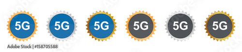 5G Breitband - Gezacktes Button-Set