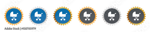 Babywagen - Gezacktes Button-Set