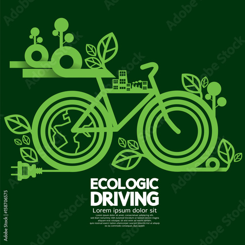 Ecologic Driving Green Concept Vector Illustration