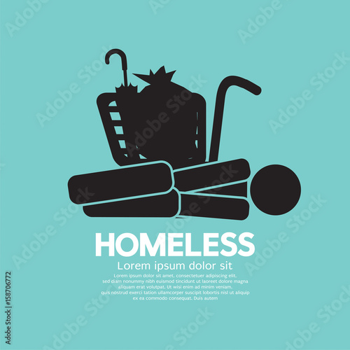 Black Symbol Graphic Of Homeless Vector Illustration