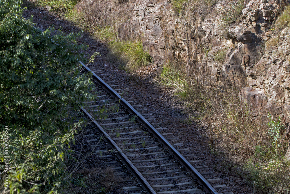 Above View of Section of Railway Track and Sleepers Above View of Section of Railway Track and Sleepers