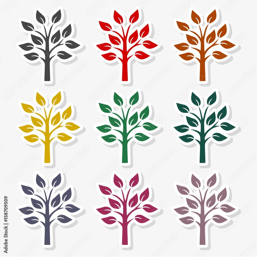 Forest / Trees icon set vector illustration 
