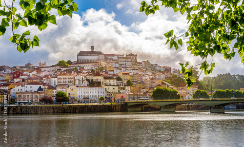 View at the university city Coimbra with river Mondego - Portugal