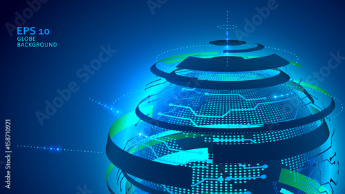 globe technology background vector