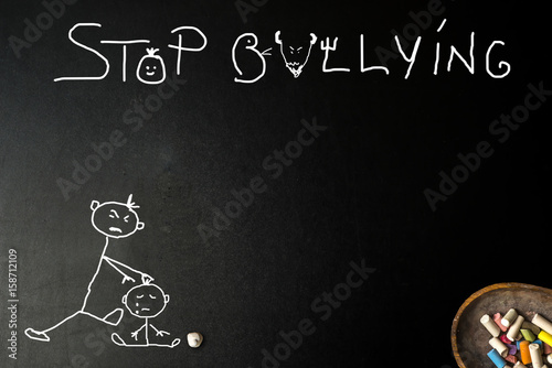Stop bullying concept, blackboard.