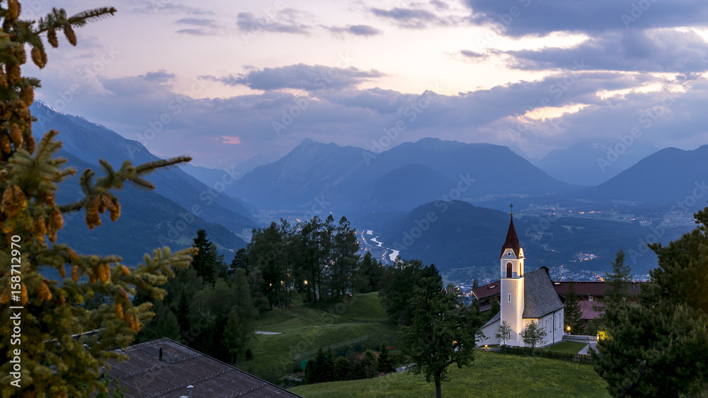 A little place of happiness at sunset Mosern, Tyrol, Austria