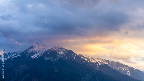 Alps at sunset at Mosern, Tyrol, Austria