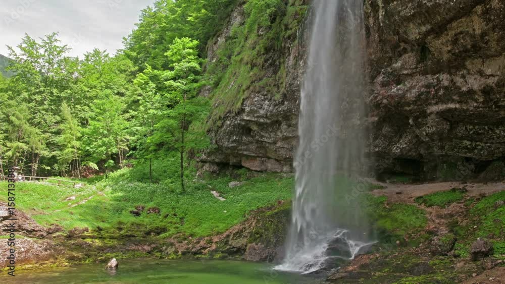 The view of Goriuda waterfall in Friuli region. The view of Goriuda waterfall in Friuli region.