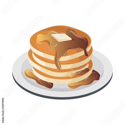 Delicious pancakes breakfast icon vector illustration graphic design