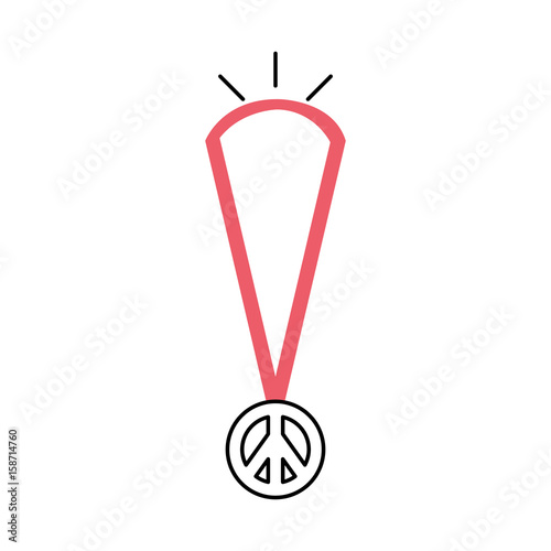 necklace with peace symbol isolated icon vector illustration design