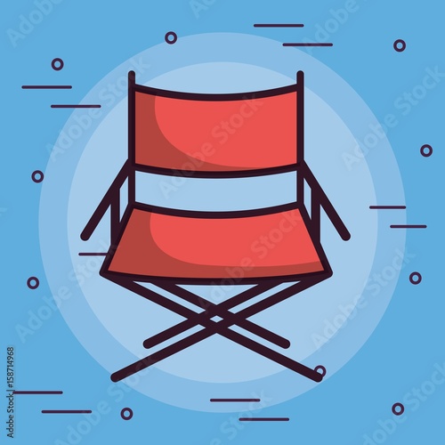 directors chair icon over blue background colorful design vector illustration