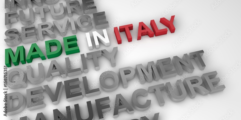 Made in Italy concept in the national colors Made in Italy concept in the national colors