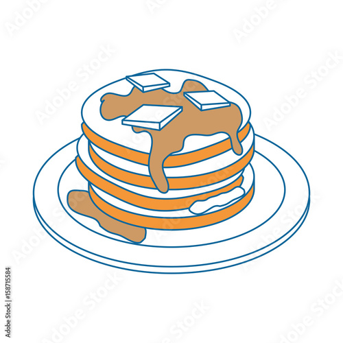 Delicious pancakes breakfast icon vector illustration graphic design