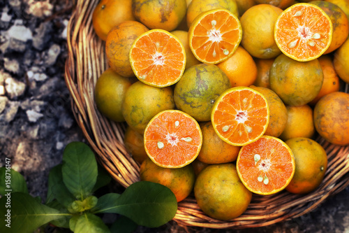 oranges in a basket