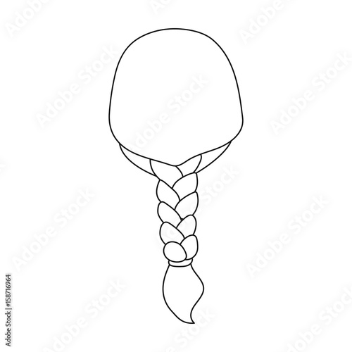 Light pigtail.Back hairstyle single icon in outline style vector symbol stock illustration web.