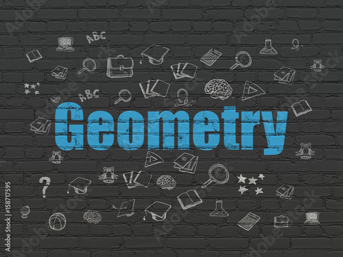 Learning concept: Geometry on wall background