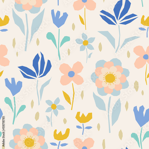 Wallpaper Mural seamless floral pattern Torontodigital.ca