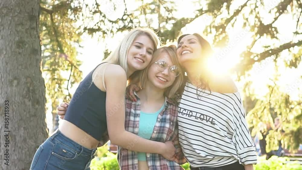 Slow motion. Best friends spend time together. girlfriends rejoice and be glad together. Slow motion. Best friends spend time together. girlfriends rejoice and be glad together.